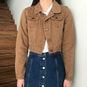 Forever 21 cropped brown denim jacket